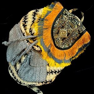 😱JASPER & JEERA ANTHROPOLOGIE🌻LUXURY HANDBAG Beaded BOHEMIAN Backpack NEW!